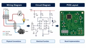 Wiring Diagram vs Circuit Diagram Schematic and PCB Use